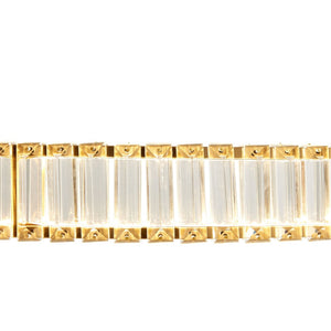 HomeRoots Gold Crystal LED Chandelier - Modern Polished Gold Design with Energy-Efficient Lighting for Any Space 558638