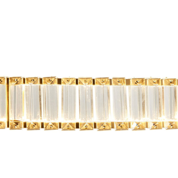 HomeRoots Gold Crystal LED Chandelier - Modern Polished Gold Design with Energy-Efficient Lighting for Any Space 558638