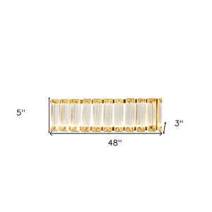HomeRoots Gold Crystal LED Chandelier - Modern Polished Gold Design with Energy-Efficient Lighting for Any Space 558638