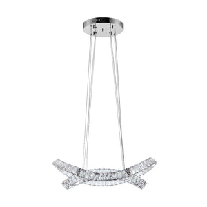HomeRoots Silver Crystal LED Dimmable Chandelier - Elegant Two-Light Fixture for Modern Spaces & Adjustable Illumination 558641