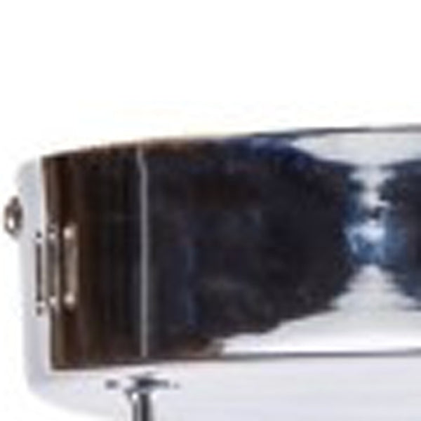 HomeRoots Silver Metallic Six-Light LED Chandelier - Modern Dimmable Ceiling Fixture for Stylish Illumination 558642