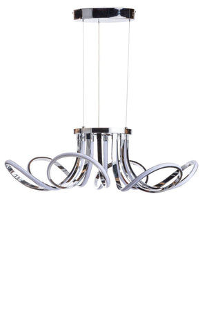 HomeRoots Silver Metallic Six-Light LED Chandelier - Modern Dimmable Ceiling Fixture for Stylish Illumination 558642