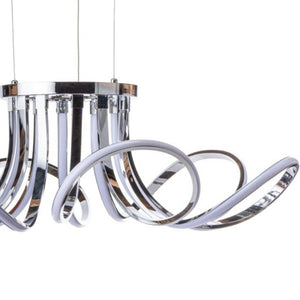 HomeRoots Silver Metallic Six-Light Smart LED Chandelier – Dimmable, Modern Design for Versatile Spaces 558643
