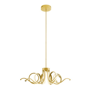 HomeRoots Gold Elegant Six-Light LED Chandelier - Smart Dimmable Lighting for Modern Spaces & Home Decor 558646