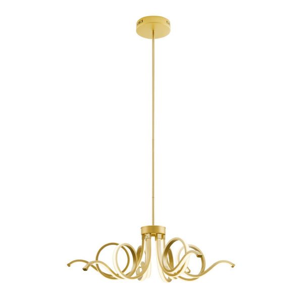 HomeRoots Gold Elegant Six-Light LED Chandelier - Smart Dimmable Lighting for Modern Spaces & Home Decor 558646
