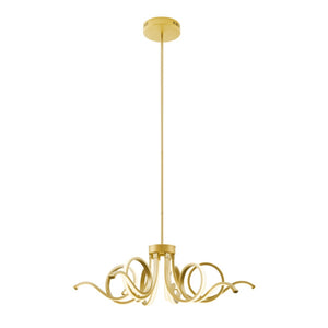 HomeRoots Gold Elegant Six-Light LED Chandelier - Smart Dimmable Lighting for Modern Spaces & Home Decor 558646