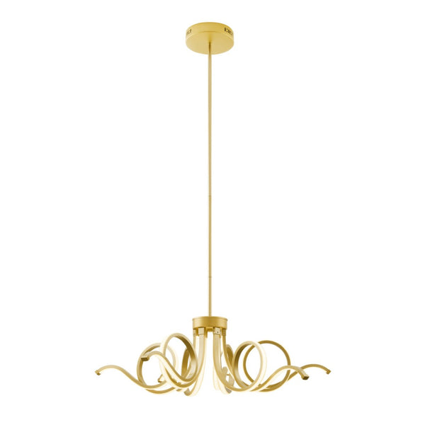 HomeRoots Gold Elegant Six-Light LED Chandelier - Smart Dimmable Lighting for Modern Spaces & Home Decor 558646