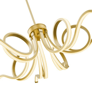 HomeRoots Gold Elegant Six-Light LED Chandelier - Smart Dimmable Lighting for Modern Spaces & Home Decor 558646