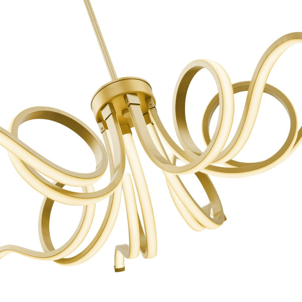 HomeRoots Gold Elegant Six-Light LED Chandelier - Smart Dimmable Lighting for Modern Spaces & Home Decor 558646