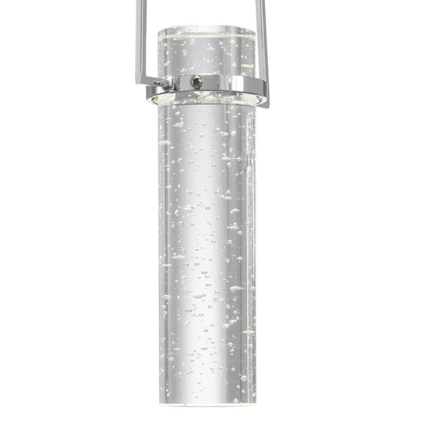 HomeRoots Silver Modern Dimmable Smart Chandelier - 5-Light Metal Fixture with Clear Acrylic Shades for Any Space 558647