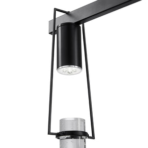 HomeRoots Black Modern Five-Light Smart Chandelier with Clear Shades – Dimmable, Energy-Efficient Lighting Solution 558648