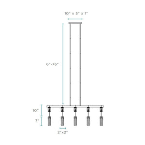 HomeRoots Black Modern Five-Light Smart Chandelier with Clear Shades – Dimmable, Energy-Efficient Lighting Solution 558648