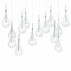 HomeRoots Silver Elegant Dimmable Chandelier with Clear Glass Shades - Adjustable Multi-Light Fixture for Modern Spaces 558649