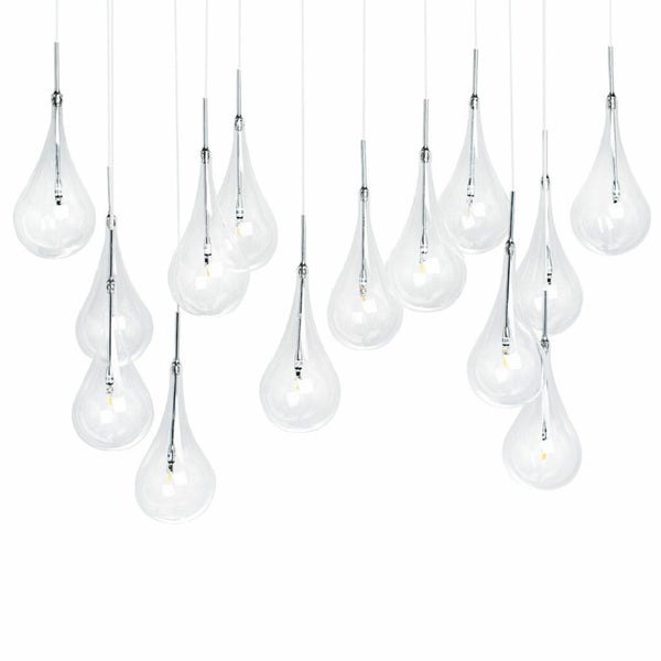 HomeRoots Silver Elegant Dimmable Chandelier with Clear Glass Shades - Adjustable Multi-Light Fixture for Modern Spaces 558649