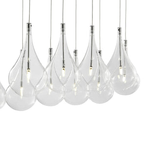 HomeRoots Silver Elegant Dimmable Chandelier with Clear Glass Shades - Adjustable Multi-Light Fixture for Modern Spaces 558649