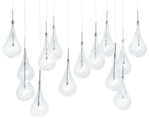 HomeRoots Silver Smart Dimmable Chandelier with Clear Glass Shades – Modern Tiered Design for Any Space 558650