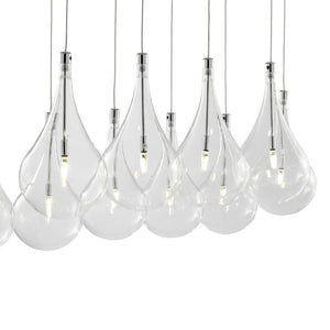 HomeRoots Silver Smart Dimmable Chandelier with Clear Glass Shades – Modern Tiered Design for Any Space 558650