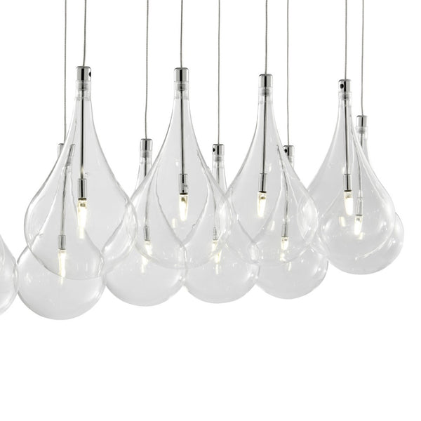HomeRoots Silver Smart Dimmable Chandelier with Clear Glass Shades – Modern Tiered Design for Any Space 558650