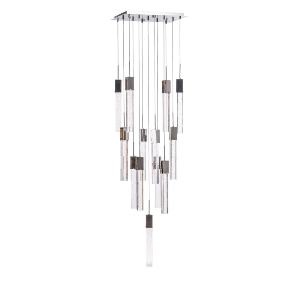 HomeRoots Silver Modern Dimmable Chandelier with Clear Glass Shades - Elegant Multi-Light Fixture for Home 558651