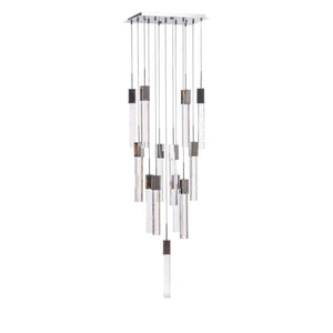 HomeRoots Silver Modern Dimmable Chandelier with Clear Glass Shades - Elegant Multi-Light Fixture for Home 558651