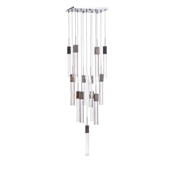 HomeRoots Silver Modern Dimmable Chandelier with Clear Glass Shades - Elegant Multi-Light Fixture for Home 558651