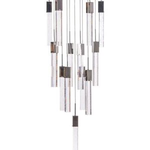 HomeRoots Silver Modern Dimmable Chandelier with Clear Glass Shades - Elegant Multi-Light Fixture for Home 558651