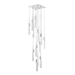 HomeRoots Silver Modern Dimmable Chandelier with Clear Glass Shades - Elegant Multi-Light Fixture for Home 558651