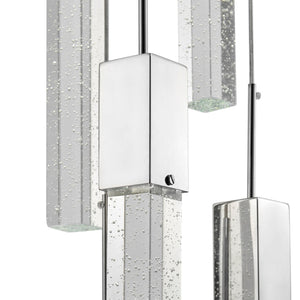 HomeRoots Silver Modern Dimmable Chandelier with Clear Glass Shades - Elegant Multi-Light Fixture for Home 558651