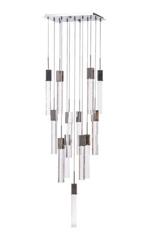 HomeRoots Silver Modern Dimmable Chandelier with Clear Glass Shades - Elegant Multi-Light Fixture for Home 558651