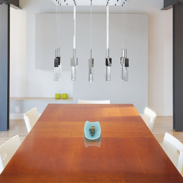 HomeRoots Silver Cluster Dimmable LED Chandelier - Modern Metal Fixture with Clear Shades for Stylish Illumination 558652