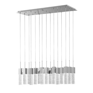 HomeRoots Silver Cluster Dimmable LED Chandelier - Modern Metal Fixture with Clear Shades for Stylish Illumination 558652