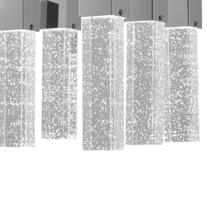 HomeRoots Silver Cluster Dimmable LED Chandelier - Modern Metal Fixture with Clear Shades for Stylish Illumination 558652