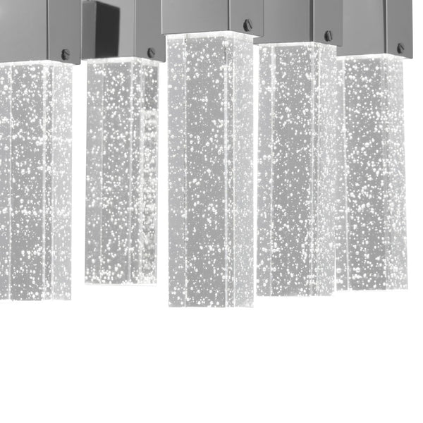 HomeRoots Silver Cluster Dimmable LED Chandelier - Modern Metal Fixture with Clear Shades for Stylish Illumination 558652