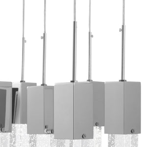 HomeRoots Silver Cluster Dimmable LED Chandelier - Modern Metal Fixture with Clear Shades for Stylish Illumination 558652