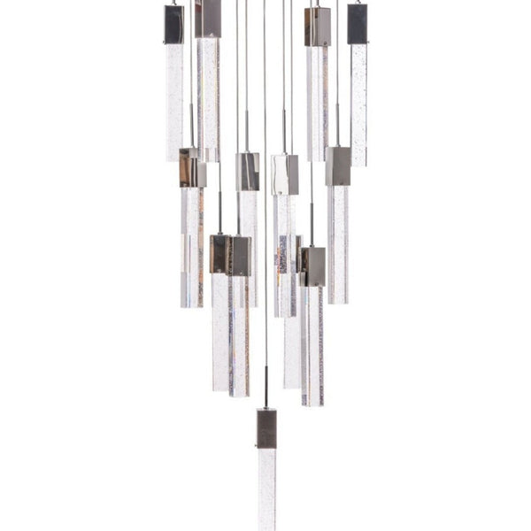 HomeRoots Silver Multi-Light Dimmable Chandelier with Clear Shades – Elegant Design for Modern Spaces 558653