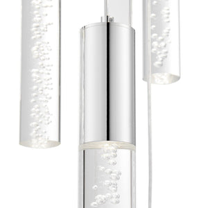 HomeRoots Silver Multi-Light Dimmable Chandelier with Clear Shades – Elegant Design for Modern Spaces 558653