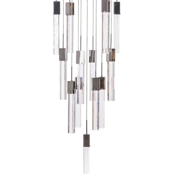 HomeRoots Silver Multi-Light Dimmable Chandelier with Clear Shades – Elegant Design for Modern Spaces 558653