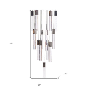 HomeRoots Silver Multi-Light Dimmable Chandelier with Clear Shades – Elegant Design for Modern Spaces 558653