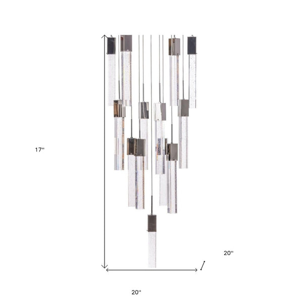 HomeRoots Silver Multi-Light Dimmable Chandelier with Clear Shades – Elegant Design for Modern Spaces 558653