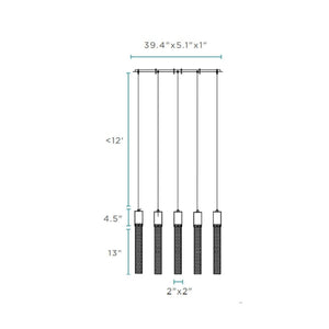 HomeRoots Silver Five-Light Dimmable Chandelier with Clear Shades – Modern Design for Versatile Spaces & Ambiance 558654
