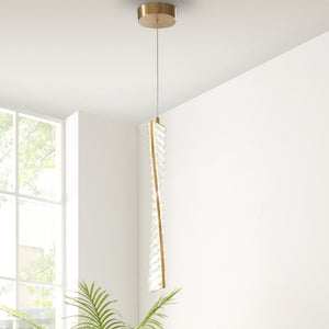 HomeRoots Gold LED Chandelier with Clear Metal Finish - Modern, Energy-Efficient Light Fixture for Any Room 558656