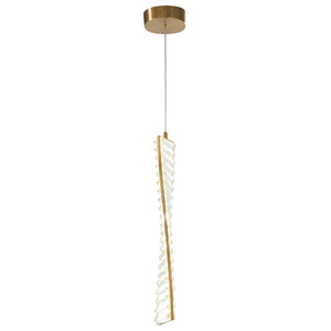 HomeRoots Gold LED Chandelier with Clear Metal Finish - Modern, Energy-Efficient Light Fixture for Any Room 558656