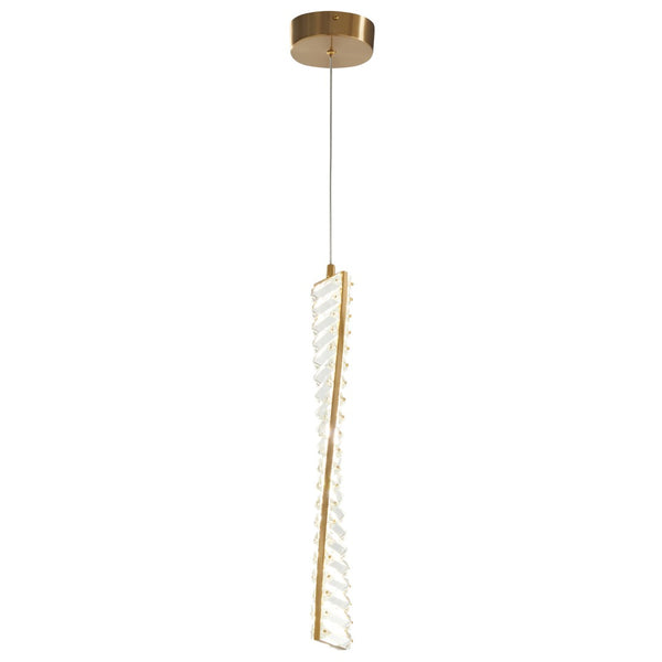 HomeRoots Gold LED Chandelier with Clear Metal Finish - Modern, Energy-Efficient Light Fixture for Any Room 558656