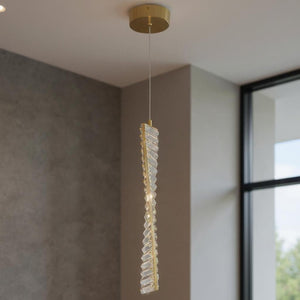 HomeRoots Gold LED Chandelier with Clear Metal Finish - Modern, Energy-Efficient Light Fixture for Any Room 558656