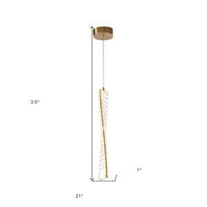 HomeRoots Gold LED Chandelier with Clear Metal Finish - Modern, Energy-Efficient Light Fixture for Any Room 558656