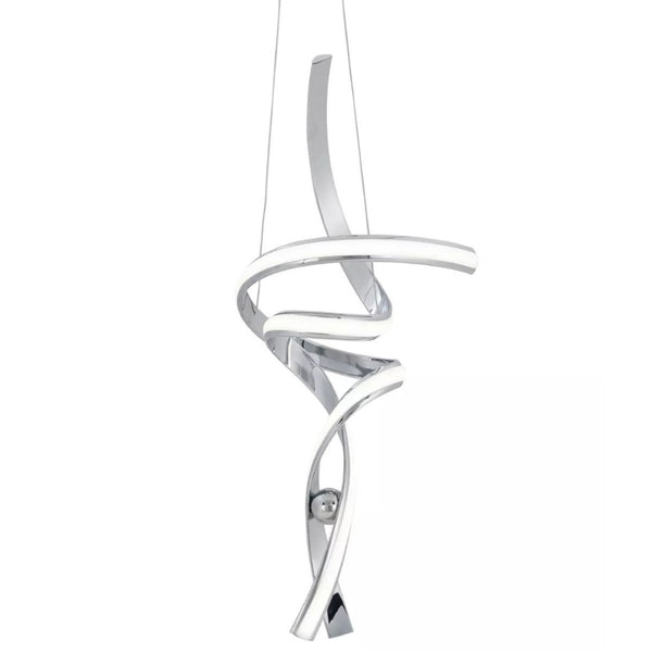HomeRoots Silver Modern Two-Light LED Chandelier - Dimmable, Smart Enabled, Energy-Efficient Home Lighting 558705