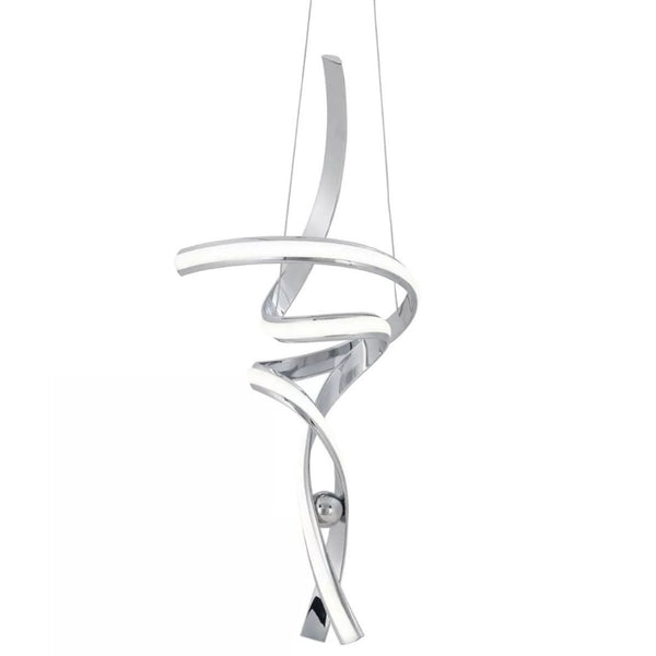 HomeRoots Silver Modern Two-Light LED Chandelier - Dimmable, Smart Enabled, Energy-Efficient Home Lighting 558705