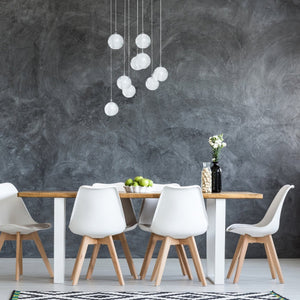 HomeRoots Silver Nine-Light Chandelier: Elegant Tiered Design with Clear Glass Shades for Modern Spaces 558710