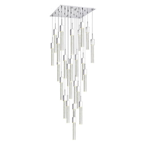 HomeRoots Silver Multi-Light Dimmable Chandelier with Clear Shades - Elegant Tiered Design for Any Space 558711