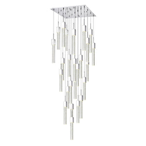 HomeRoots Silver Multi-Light Dimmable Chandelier with Clear Shades - Elegant Tiered Design for Any Space 558711